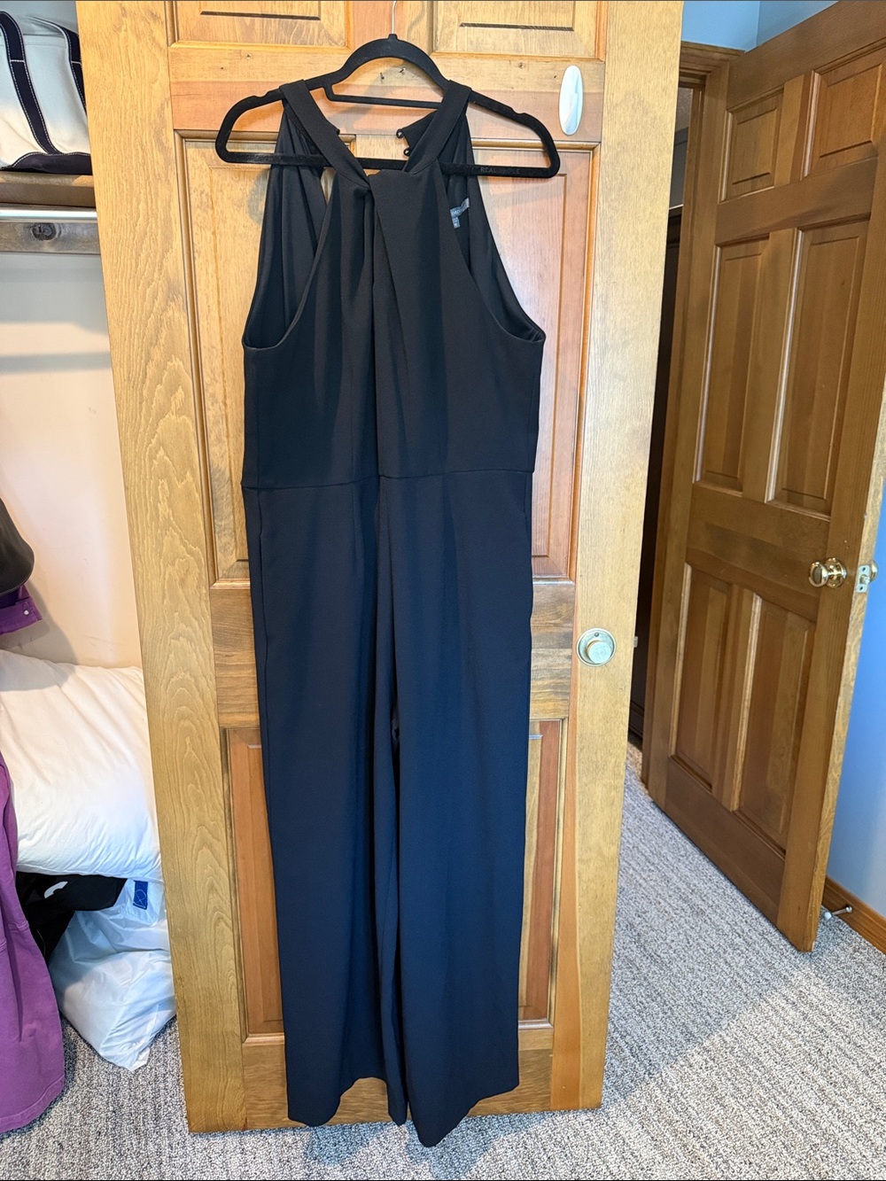 julia jordan Black Halter Wide-Leg Jumpsuit